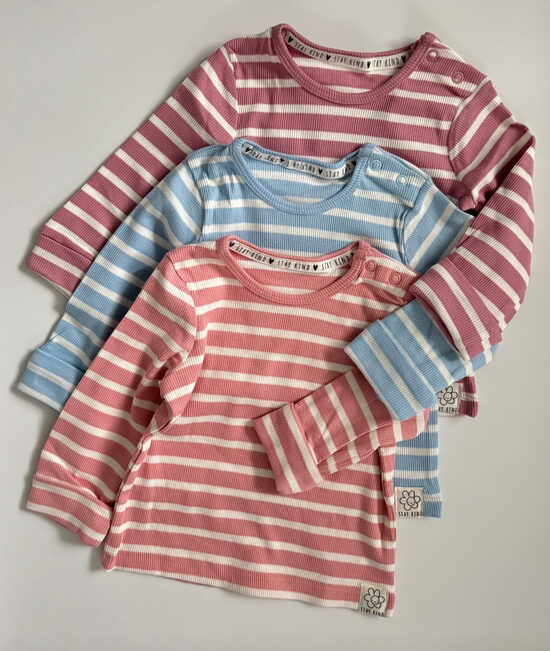 3 gab. ribbed garroku krekliņi “Svītraini”