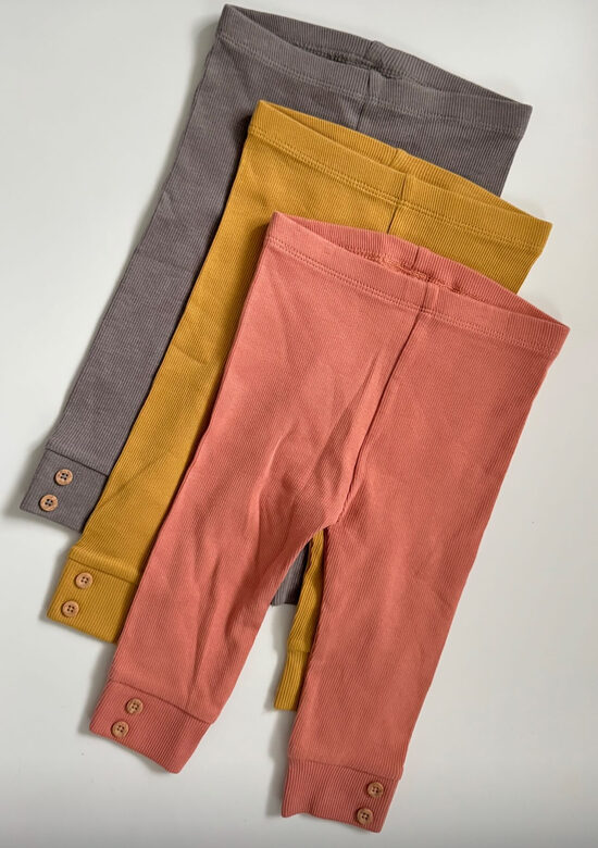 3 gab. ribbed legingi