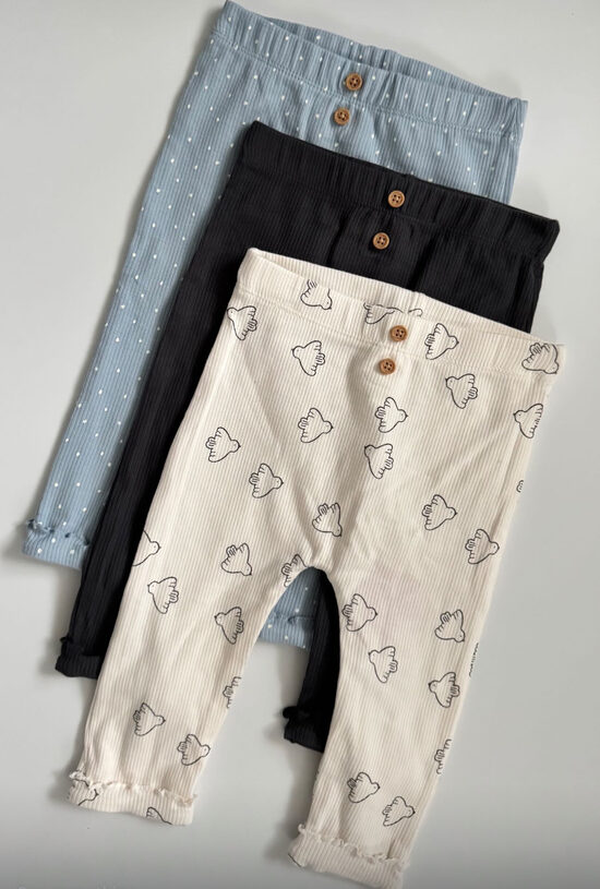 3 gab. ribbed legingi