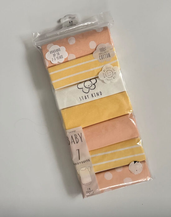 7 gab. kokvilnas īsroku bodiji “Sun peach”