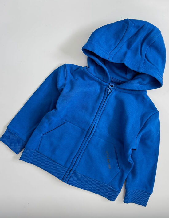 Rudzu puķu zila jaka ar kapuci 