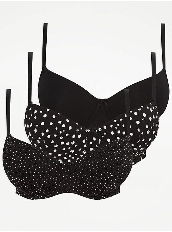 3 gab. T-shirt krūšturi “Melni”