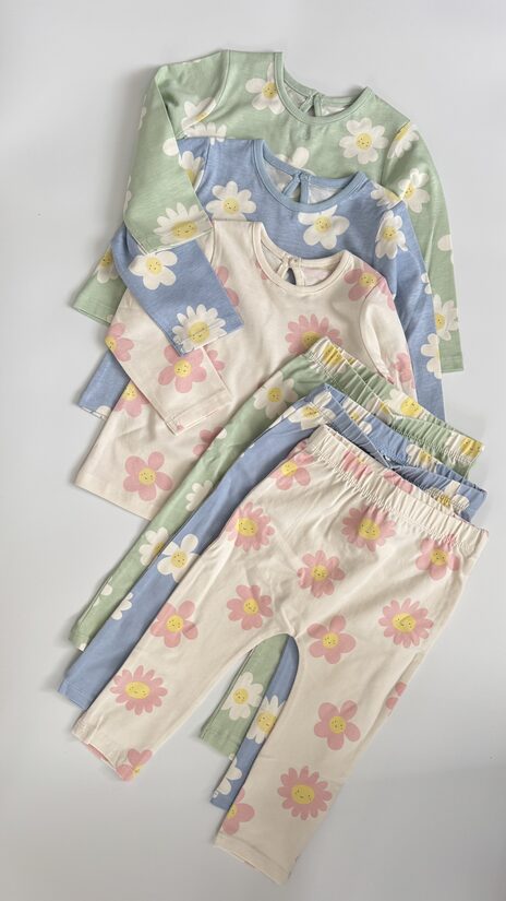 3 gab. Pastel kostīmi ar puķu dizainu 