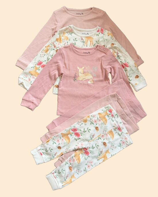 3 gab. ribbed pidžamas “Stirniņas”