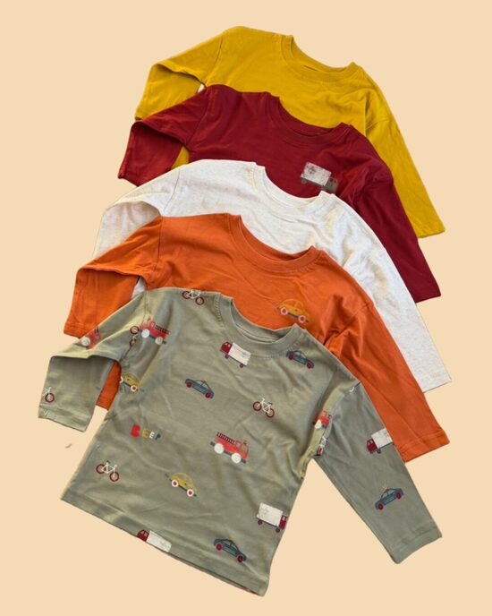 5 gab. kokvilnas garroku krekliņi “Auto”