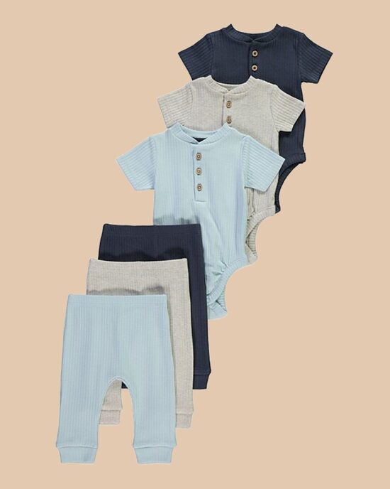 Ribbed kostīmi (3 bodiji + 3 legingi)