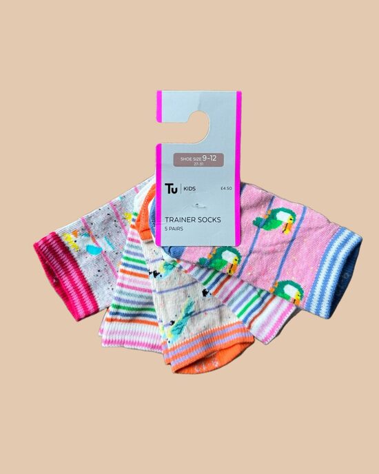 5 gab. īsās zeķes “Papagaiļi”