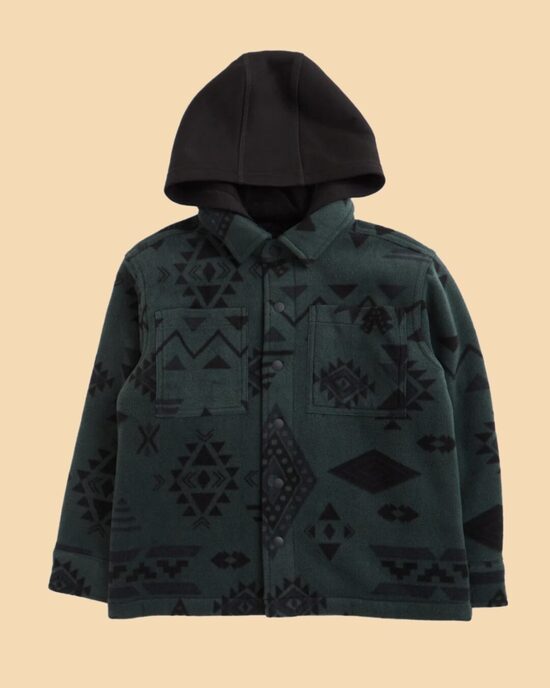 Mīksta starpsezonas flīsa jaka ar silto teddy oderi un kapuci 