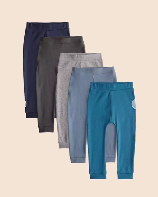 5 gab. ribbed legingi Zili