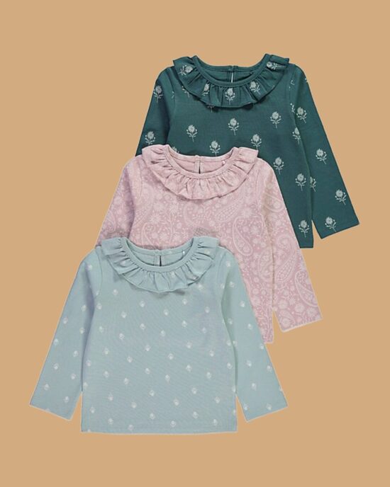 3 gab. garroku krekliņi ar volānkrādziņām