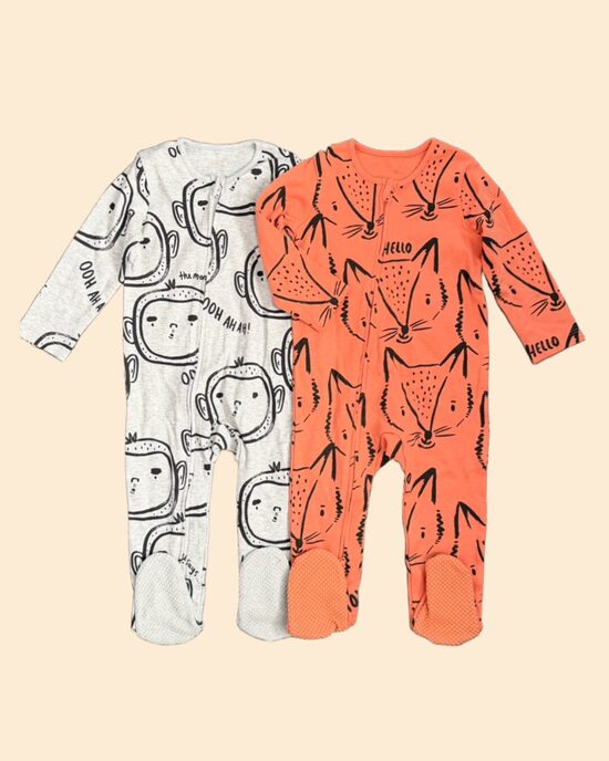 2 gab. kokvilnas zip rāpuļi