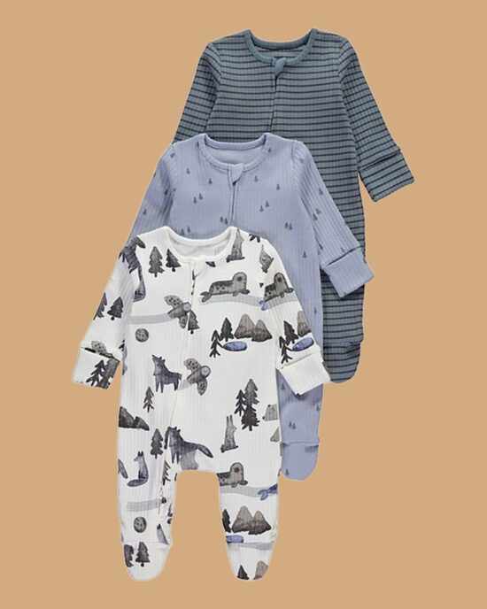 3 gab. Ribbed zip pidžamas “Ronīši”