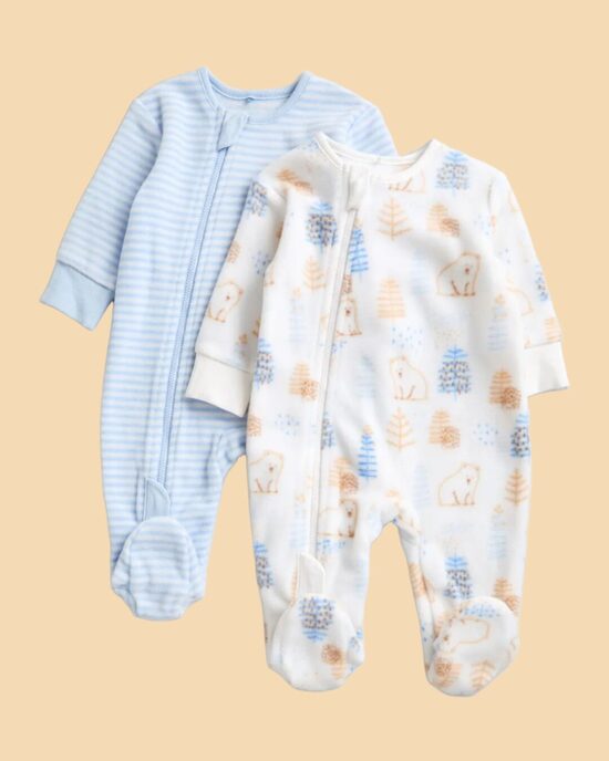 2 gab. flīsa zip rāpuļi “Svītrains un lācīši”