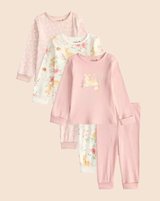 3 gab. ribbed pidžamas “Stirniņas”