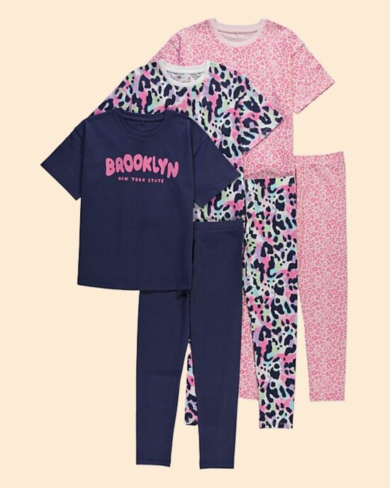 Komolekts 3 T-krekli + 3 legingi 