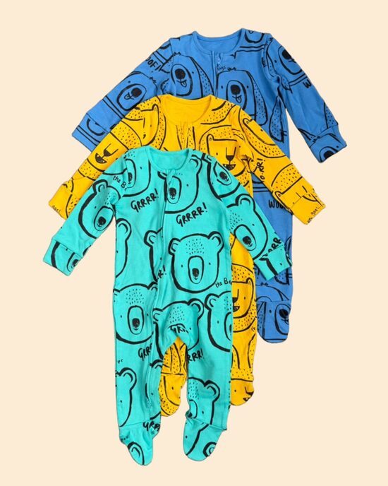 3 gab. kokvilnas zip rāpuļi