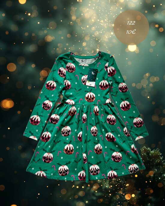 Zaļa kokvilnas kleita 