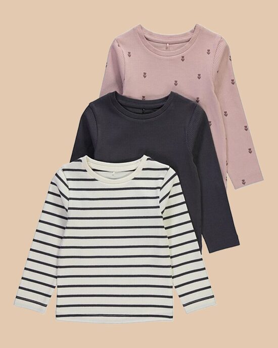 3 gab. ribbed krekliņi