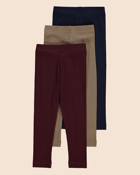 3 gab. ribbed legingi “Burgundija”