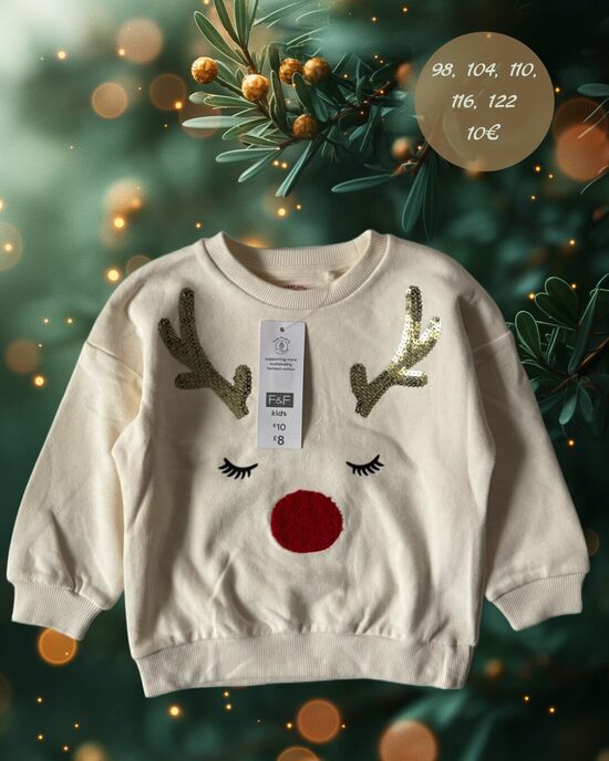 Balts džemperis ar briedi