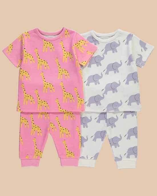 2 gab. kolvilnas pidžamas “Žirafes un zilonīši”