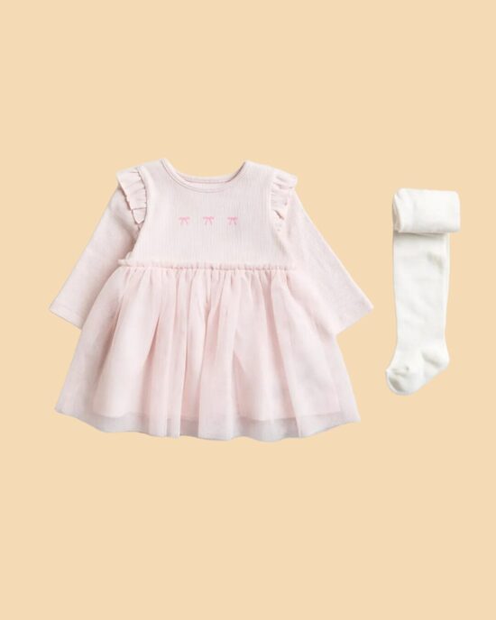 Maigi rozā tilla kleita ar zeķubiksēm 