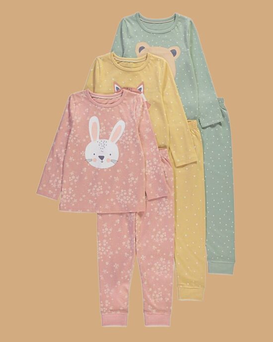 3 gab. kokvilnas garās pidžamas “Zvēriņi”