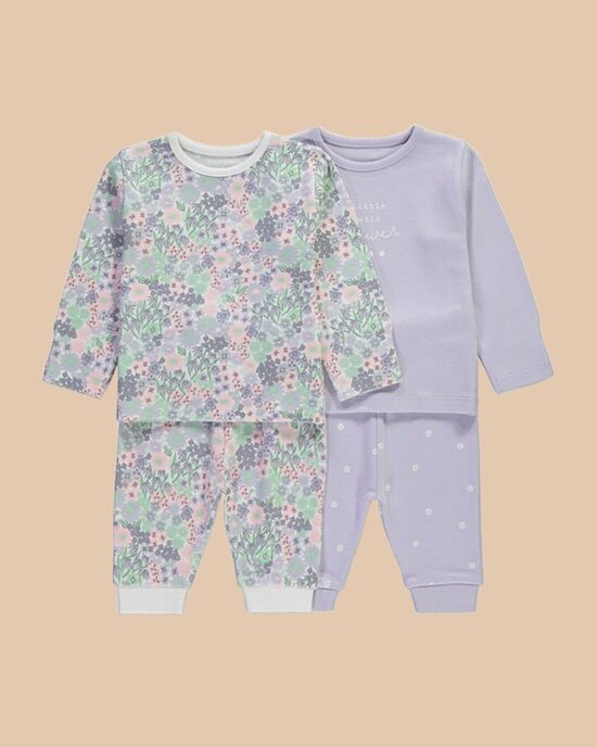 2 gab. garās pidžamas “Pastel flowers”