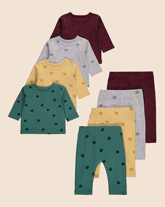 Minimālisma printu Ribbed komplekts 