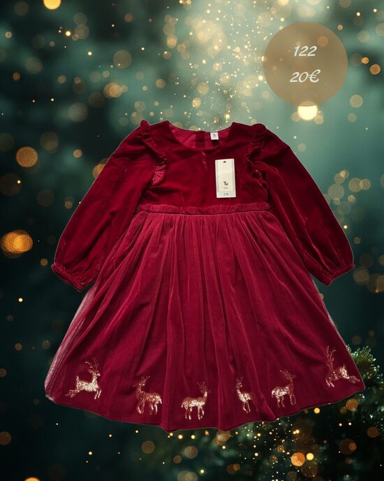 Svinīga, eleganta samta kleita ar kuplu tillu un zelta briedīšiem